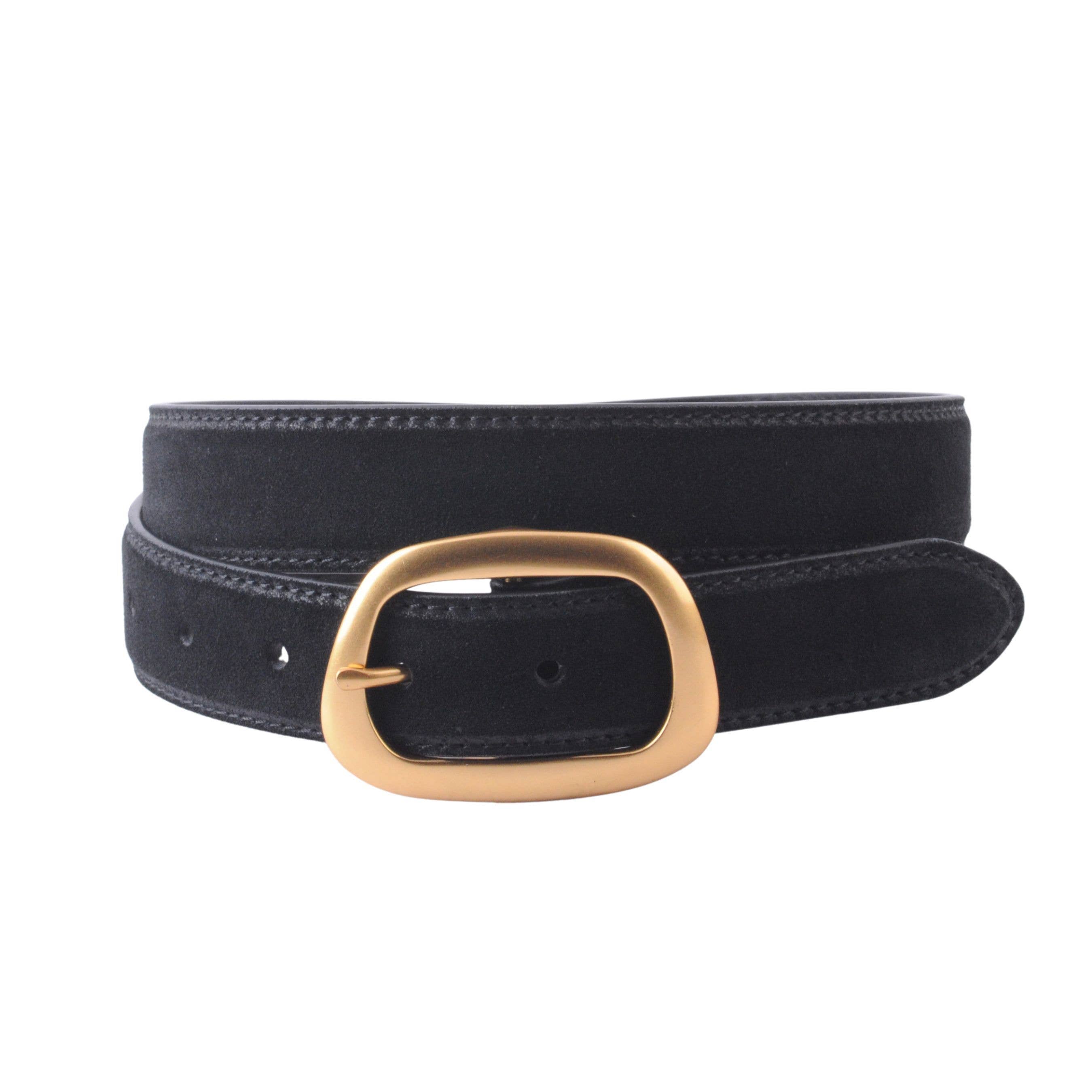 Suede Belt with Organic Shape Buckle - Proper