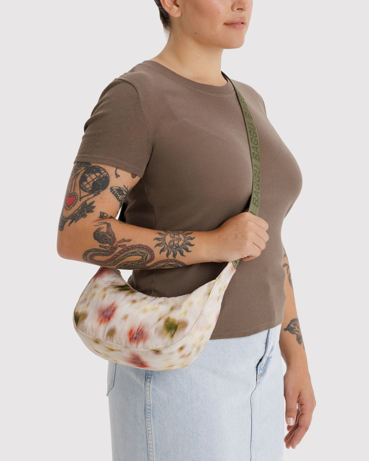 Baggu Small Nylon Crescent Bag - Abstract Floral - Proper