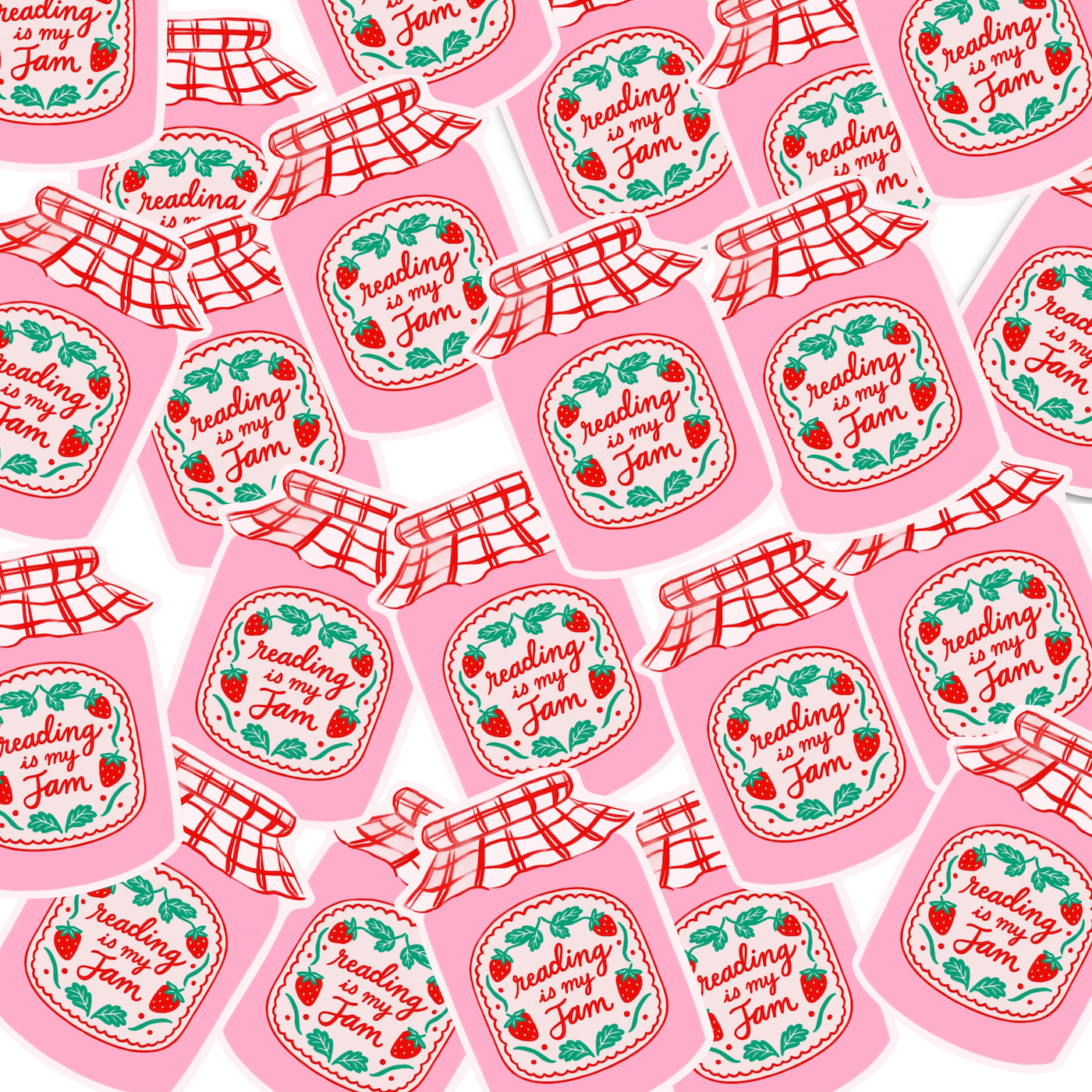 Reading Is My Jam Sticker – Cute Strawberry Jam Jar - Proper