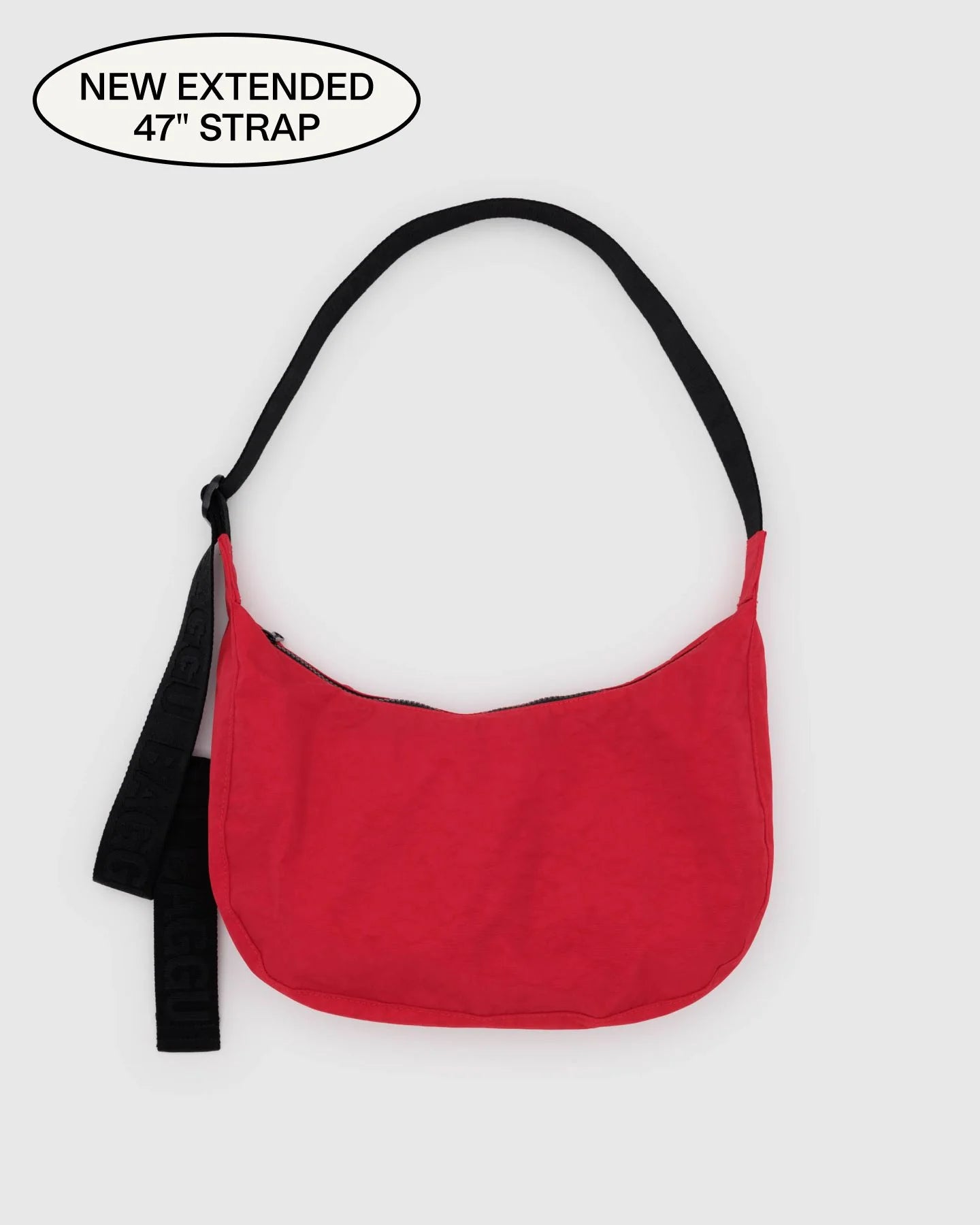 Baggu Medium Nylon Crescent Bag -  Candy Apple 47" Strap - Proper