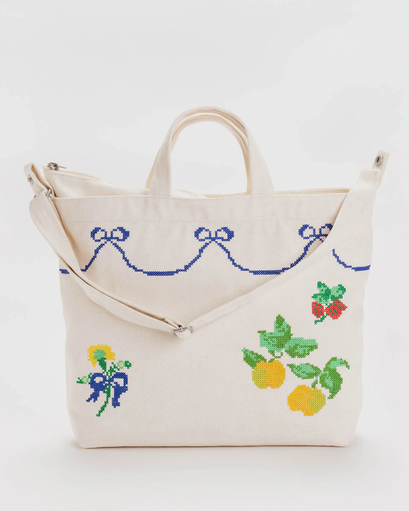 Zip Horizontal Baggu Duck Bag - Cross Stitch - Proper