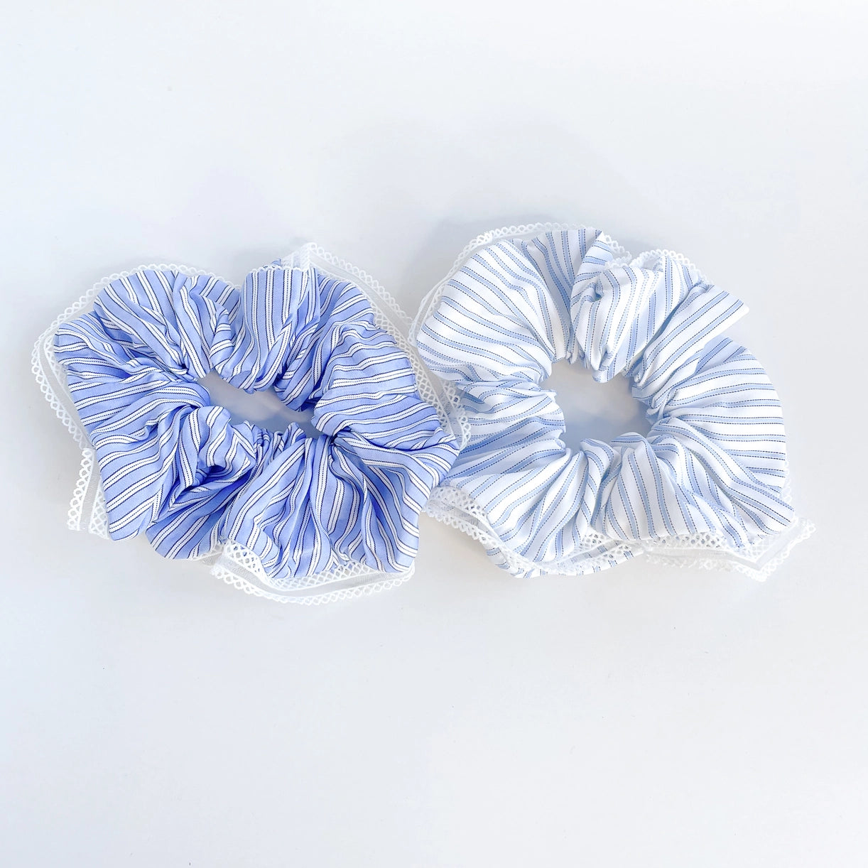 Coastal Blue Striped Scrunchie