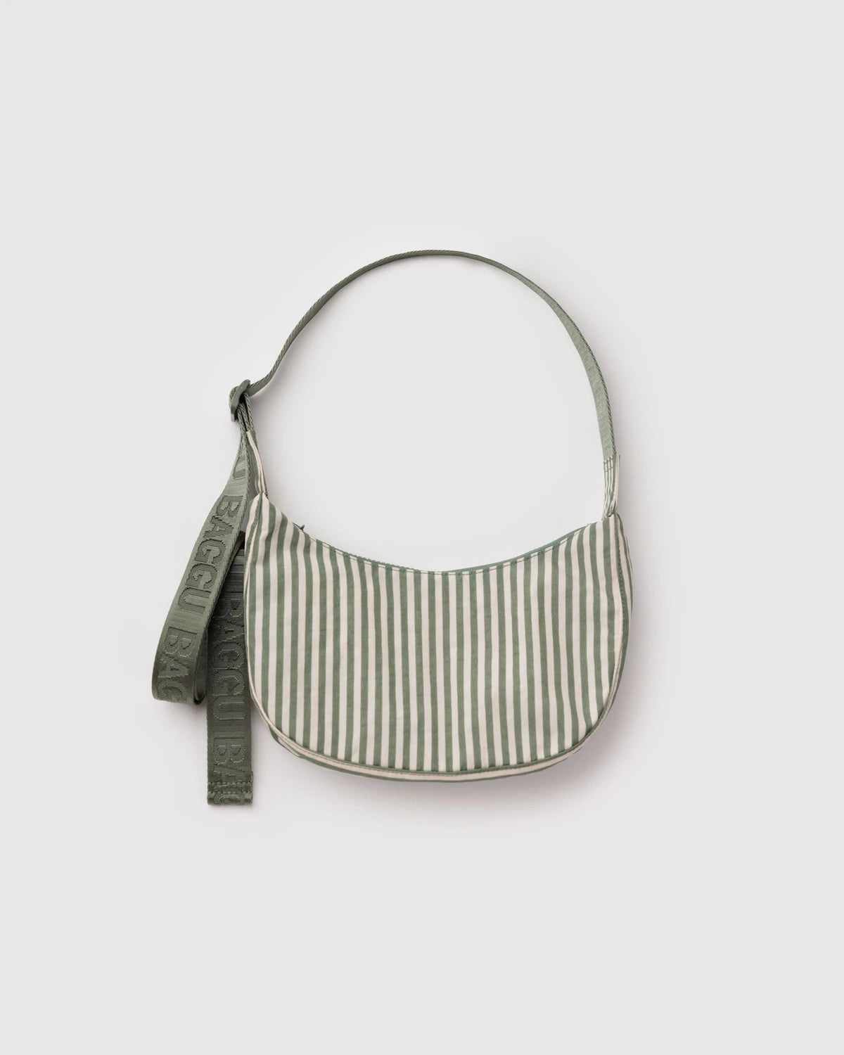 Baggu Small Nylon Crescent Bag - Sage Stripe - Proper