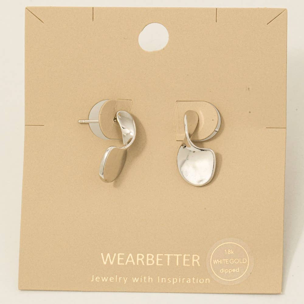 Gold Dipped Twisted Flat Oval Hoop Earrings - Proper