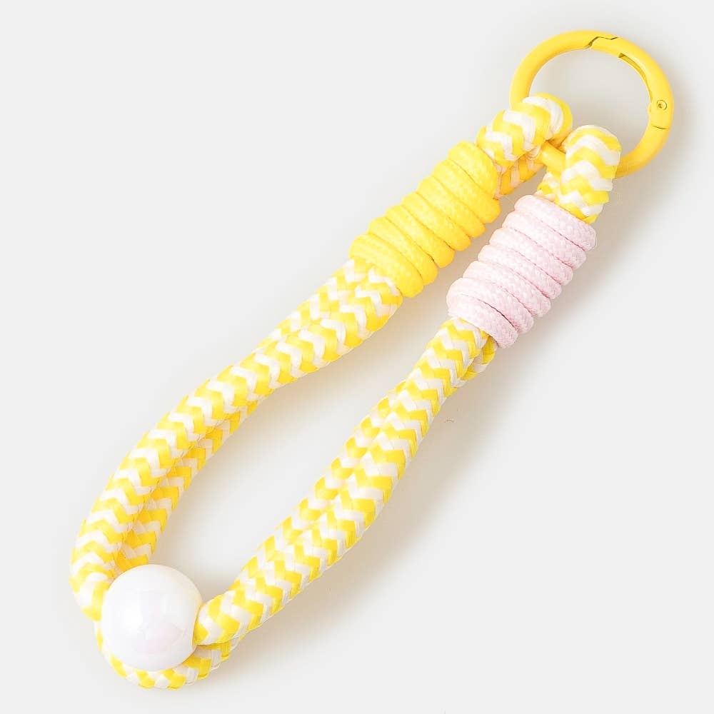 Chevron Pattern Bungee Corda And Bead Bag Charm - Proper