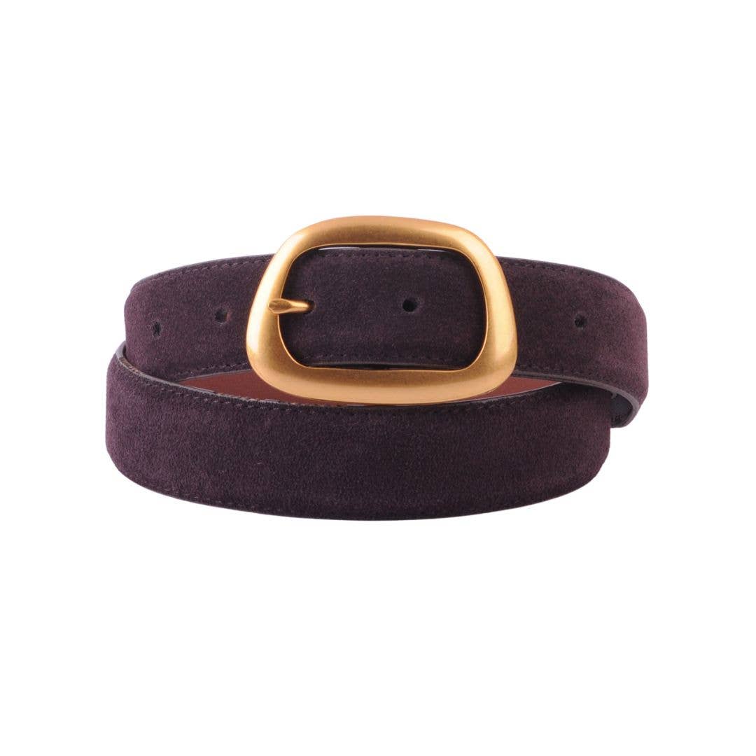 Suede Belt with Organic Shape Buckle - Proper