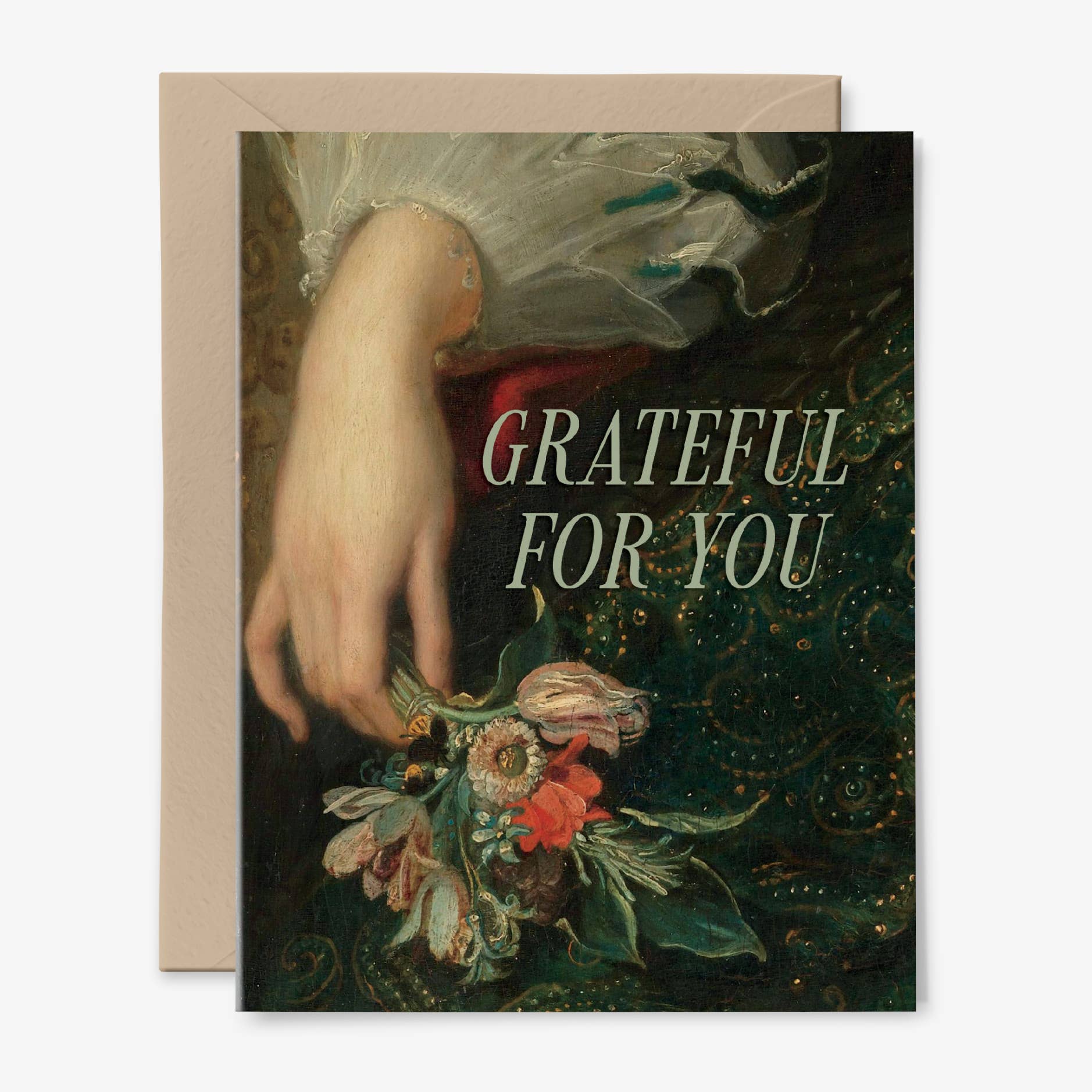 Grateful For You Card - Antique Painting