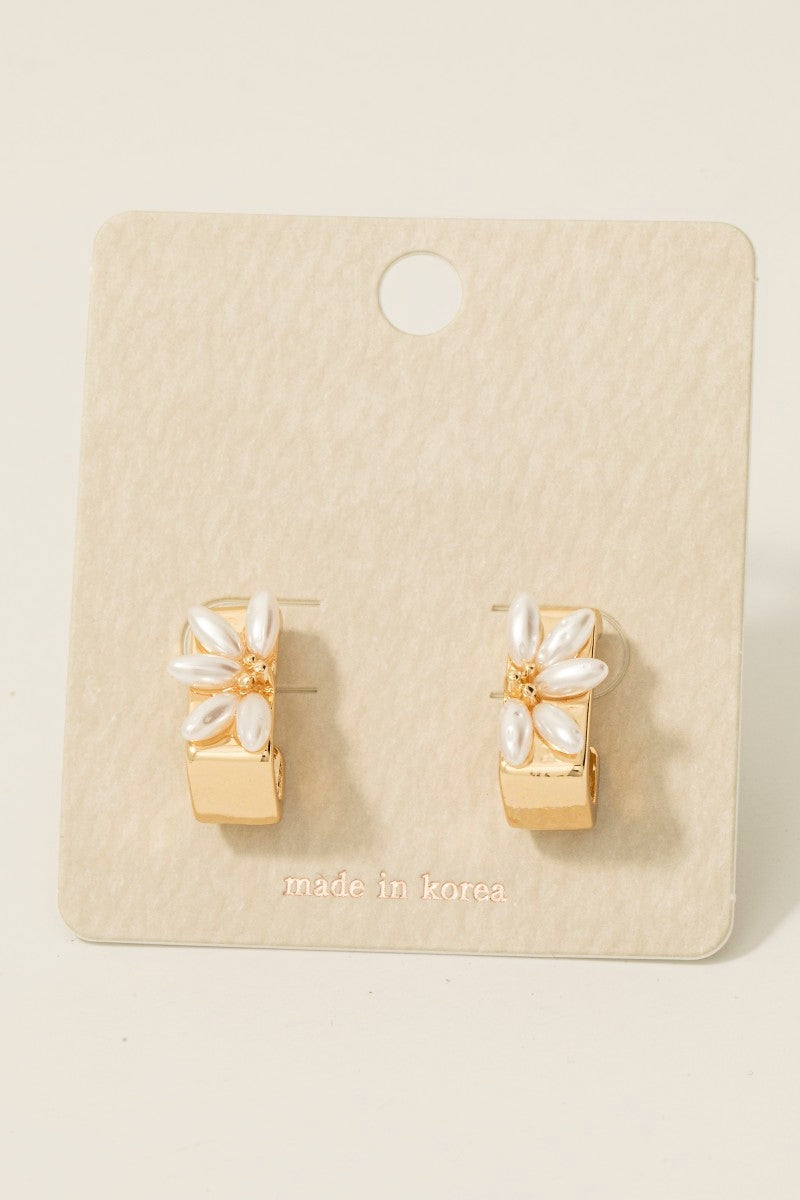Pearl Flower Hoops - Proper