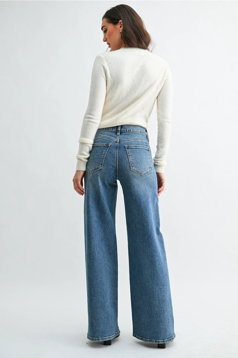 Twisted Seam Wide Leg Jeans - Proper