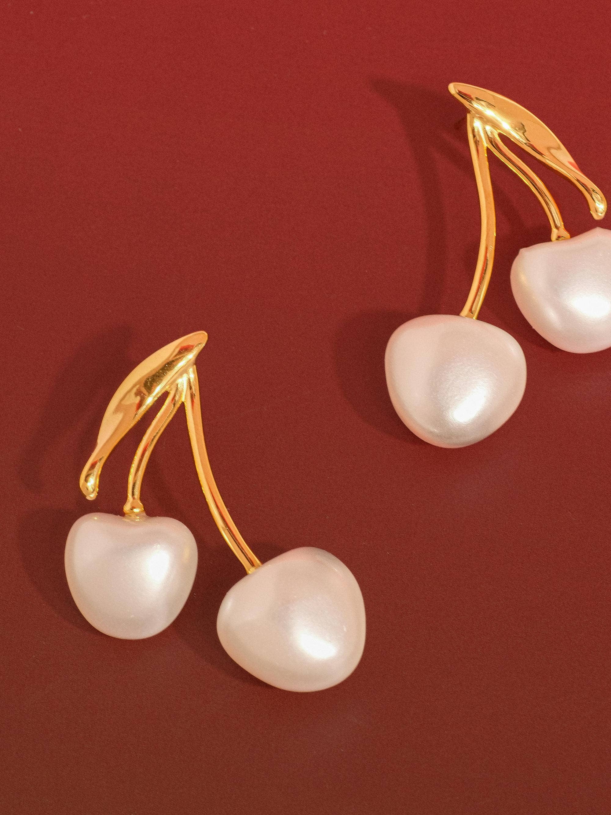 Chérie Pearl Cherry Earrings