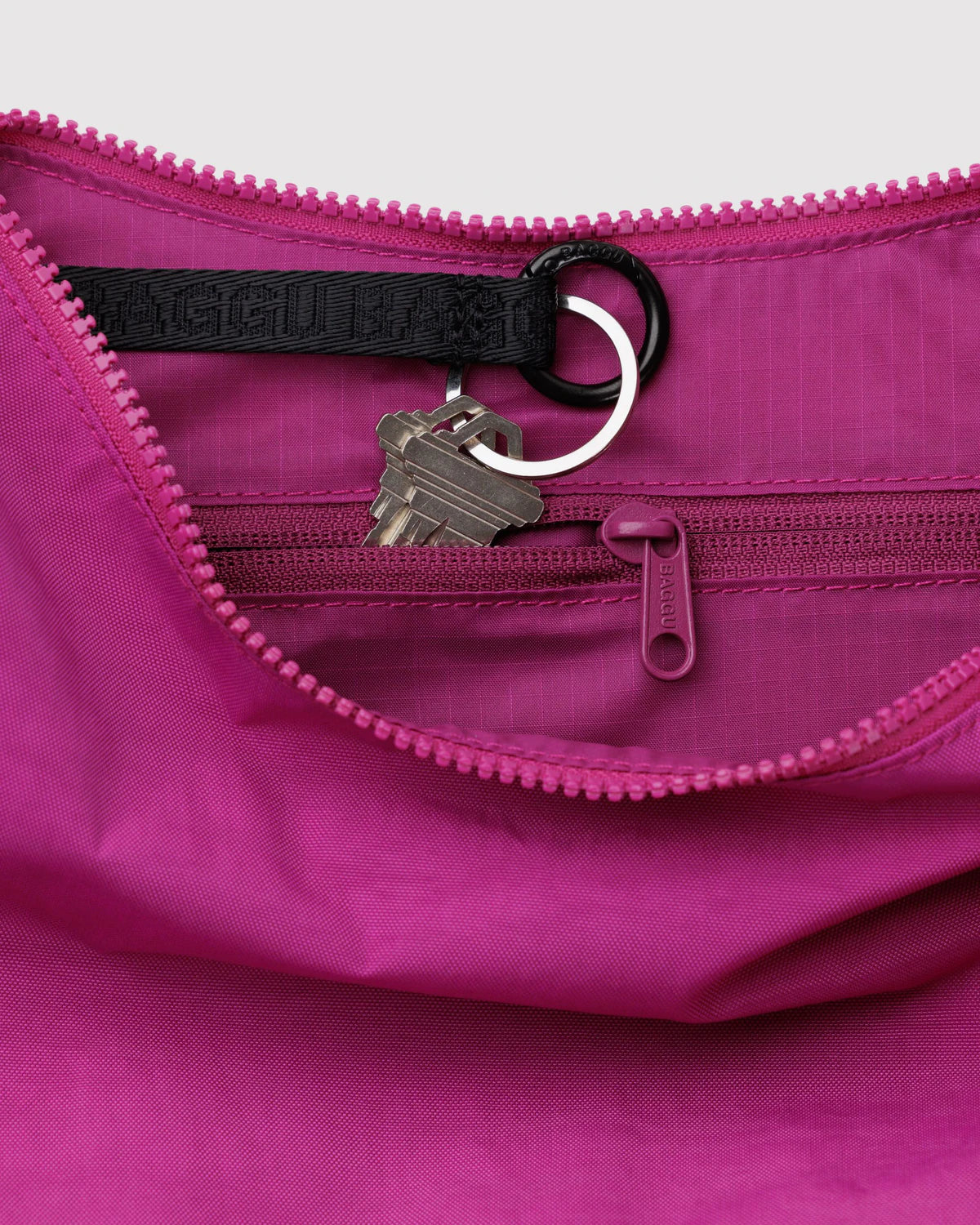 Baggu Medium Nylon Crescent Bag - Deep Fuchsia - Proper