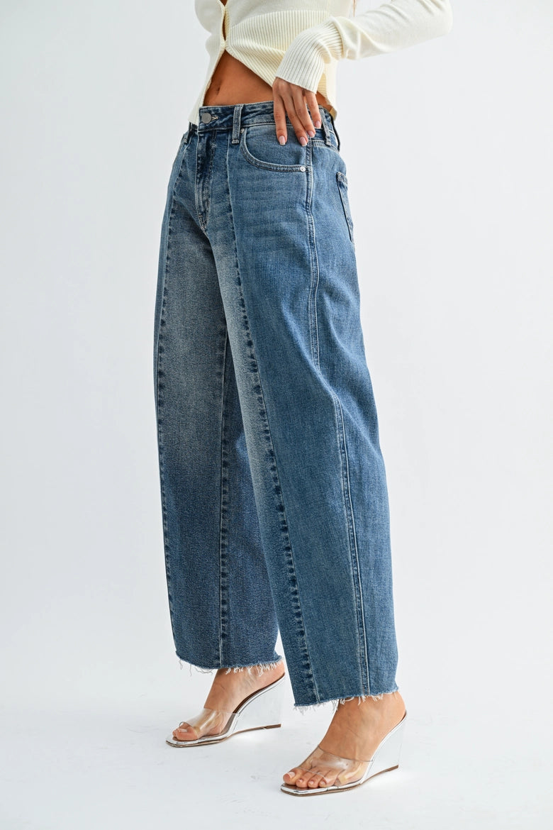 Two Tone Barrel Jeans