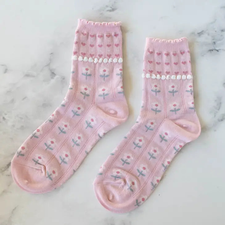 Daisy Heart Socks - Proper