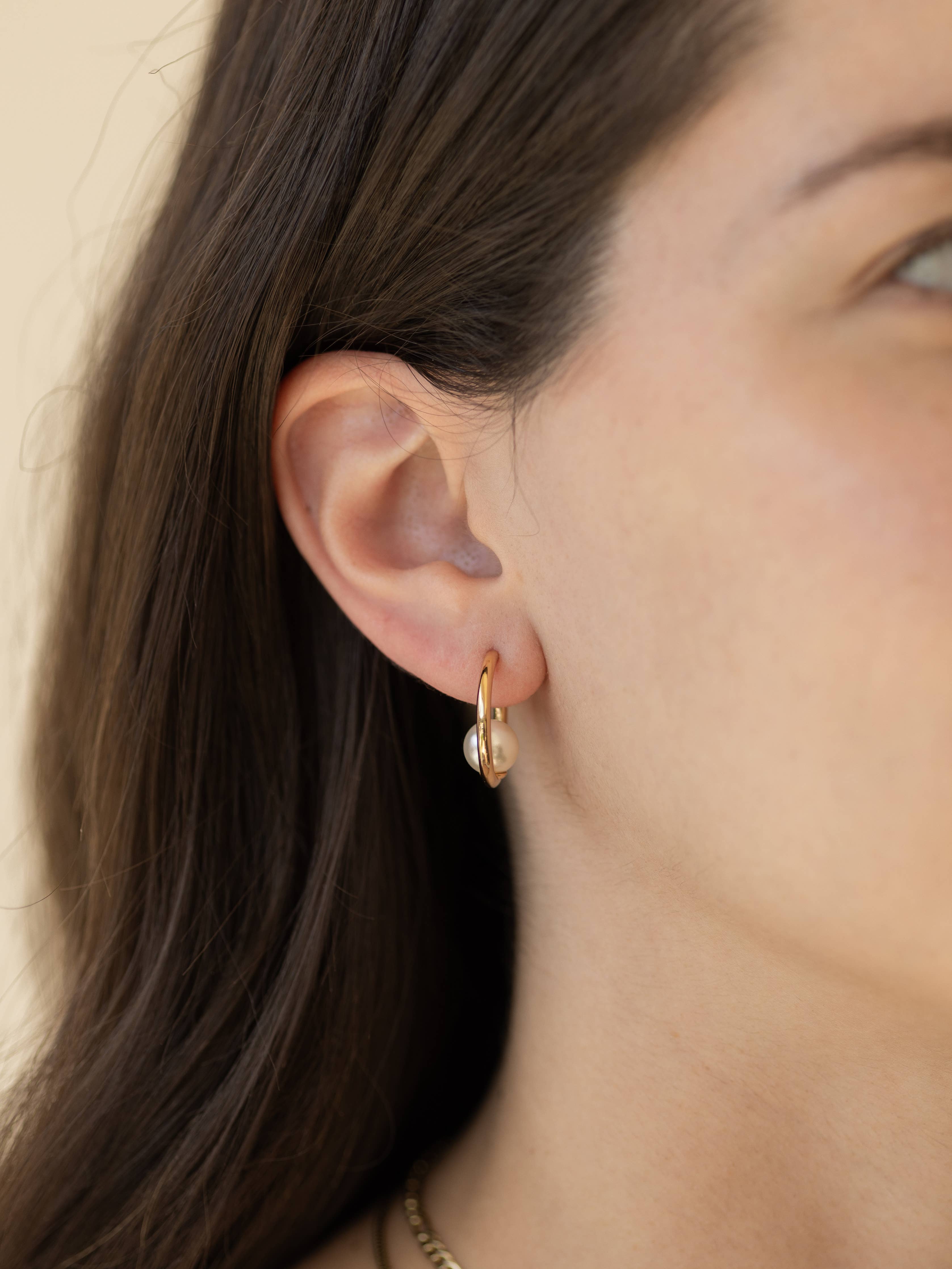 Ada Pearl Hoop Earrings - Proper