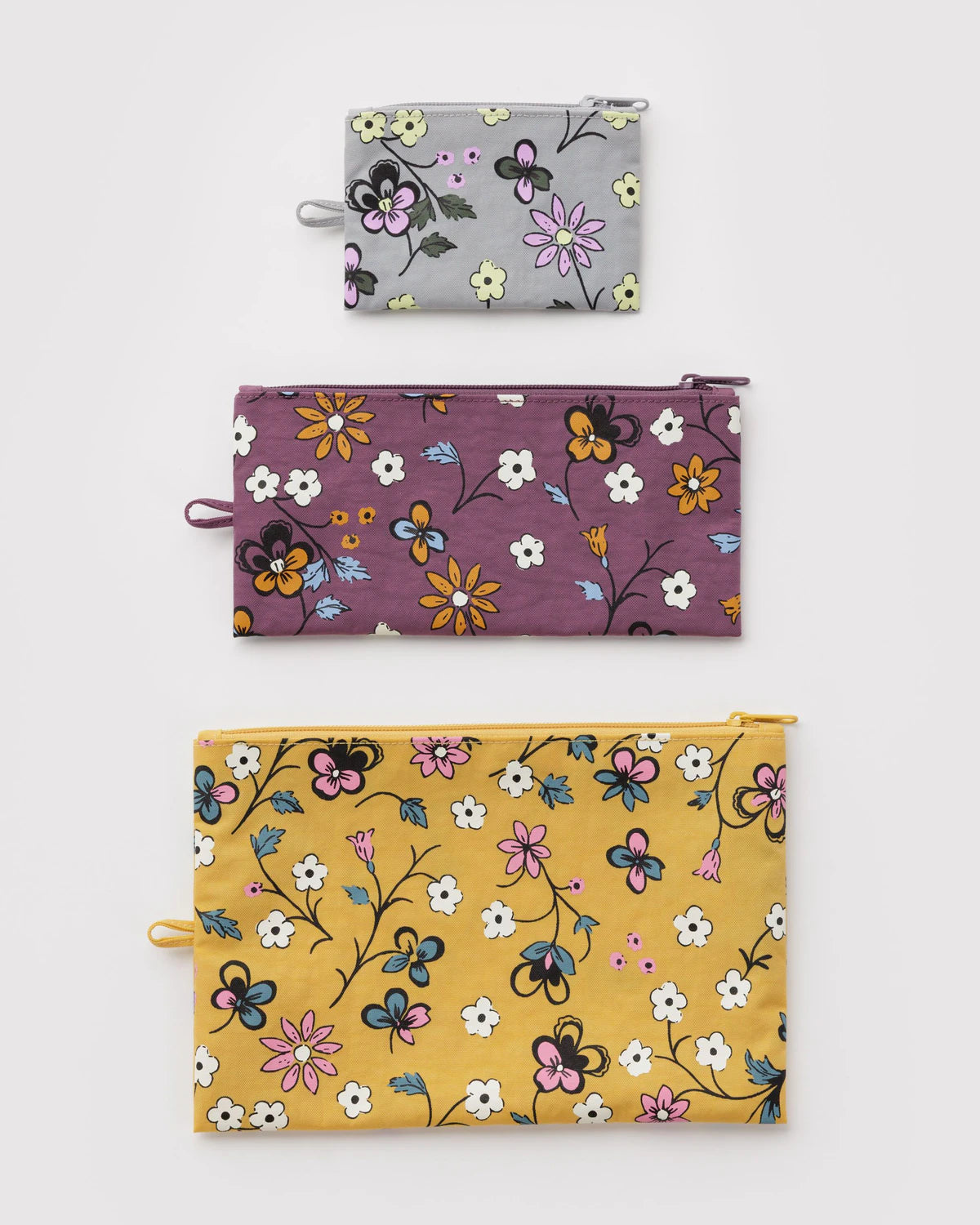 Baggu Flat Pouch Set - Wildwood Mix