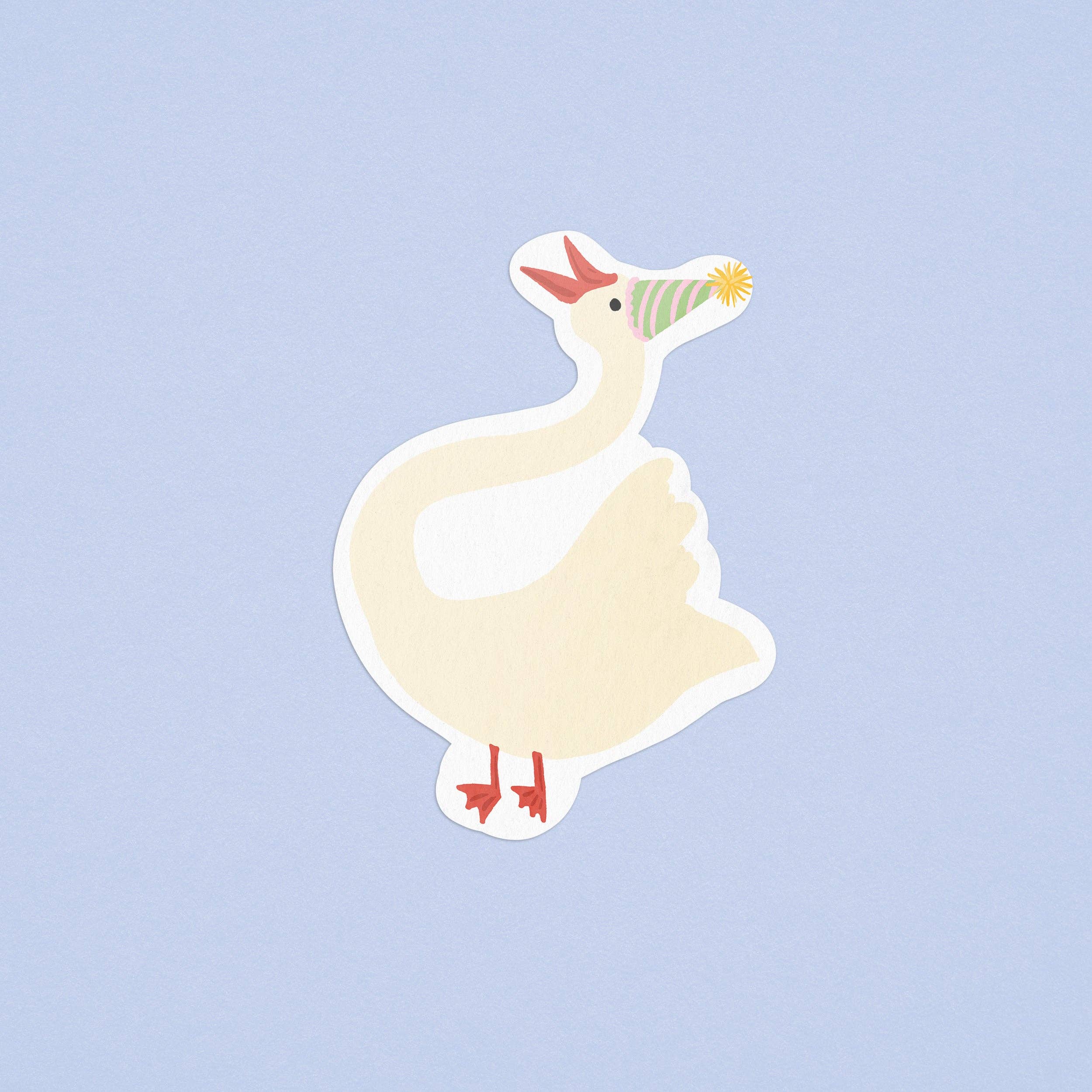 Silly Goose Party Hat Sticker - Proper