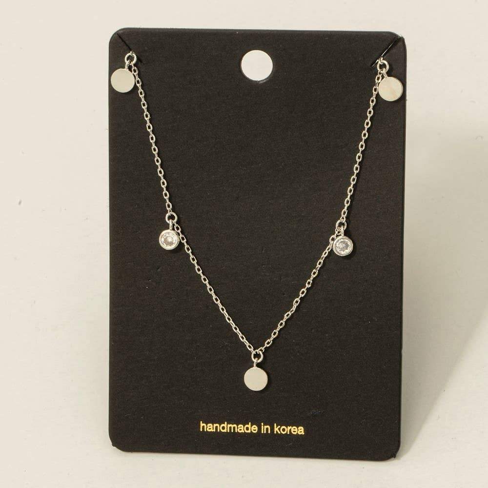 Cz Coin Station Chain Necklace - Proper