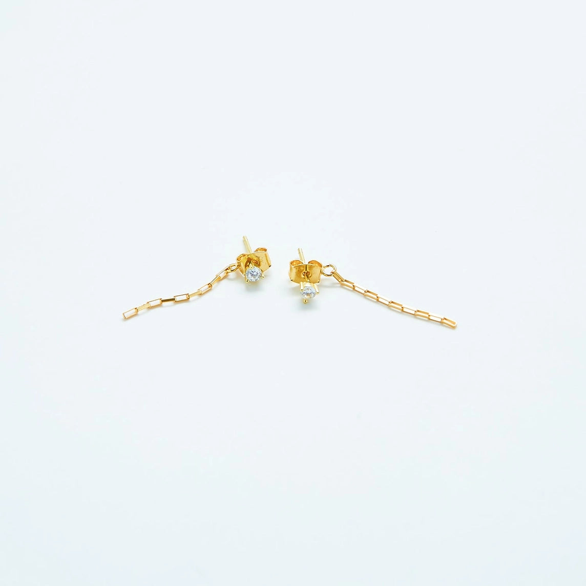 White Cz Chain Jacket Earrings - Proper
