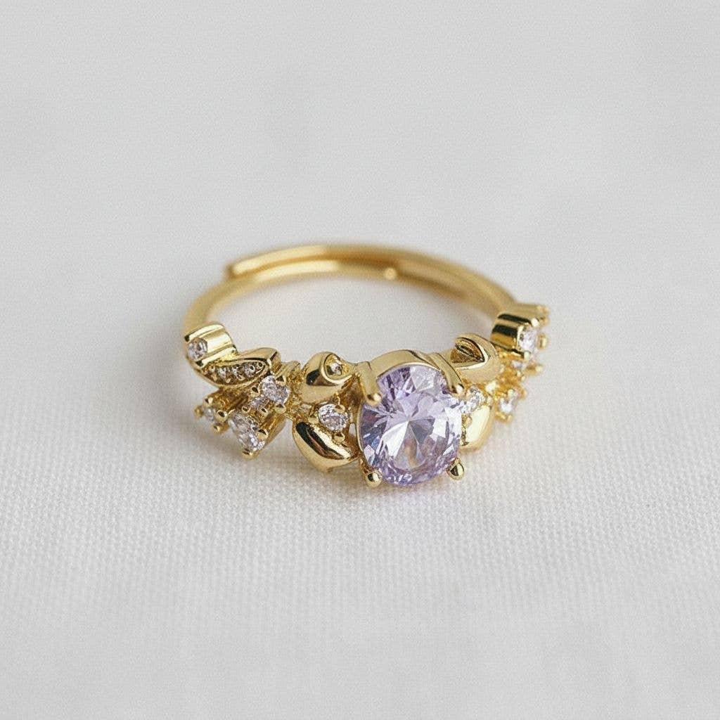 Vintage-Inspired Floral Gemstone Ring