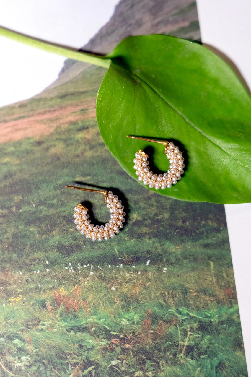 Mini Dot Pearl Hoops - Proper