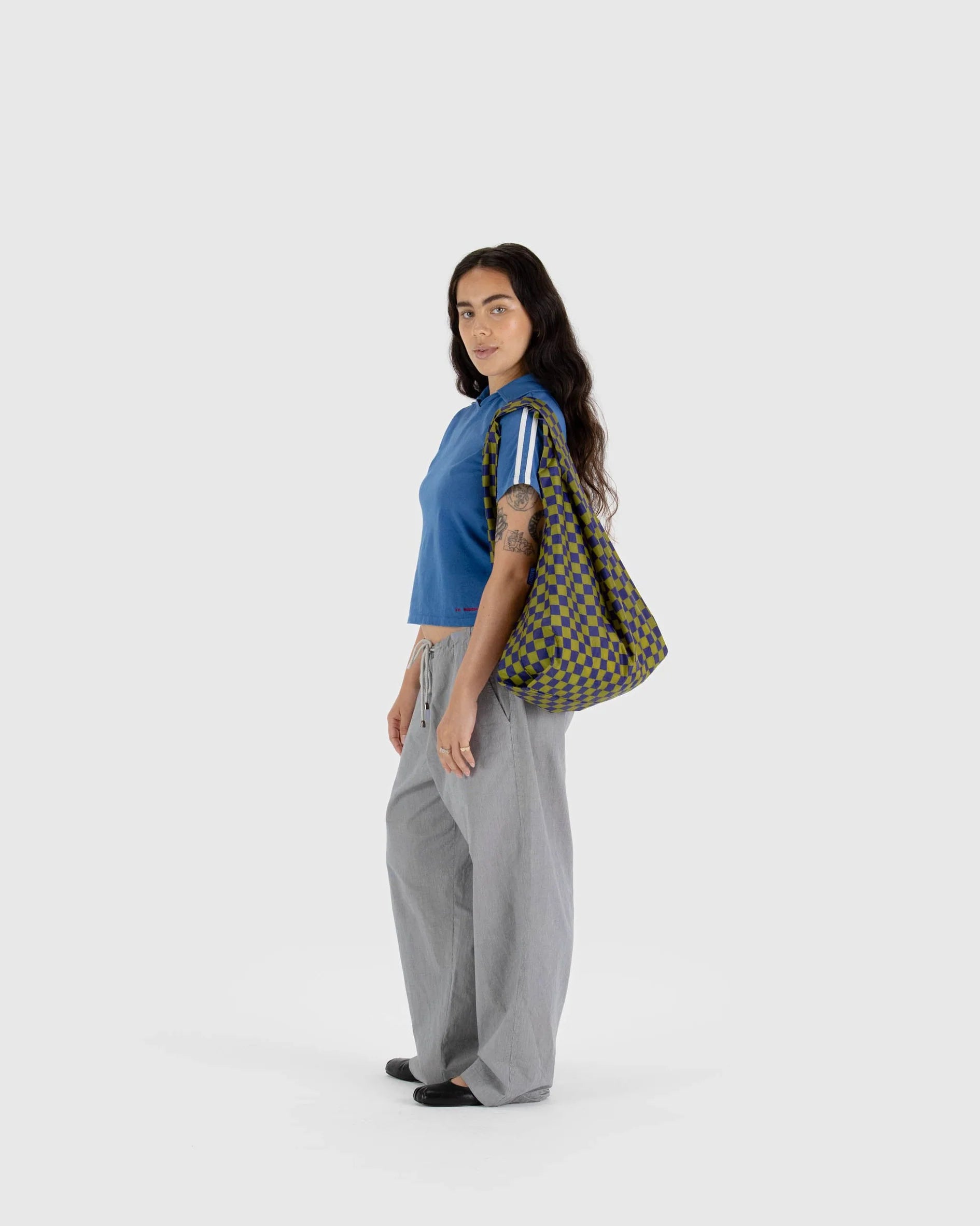 Standard Baggu - Pear Navy Check - Proper