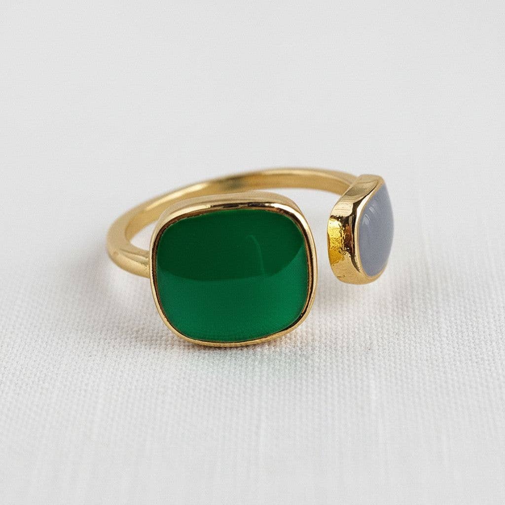 Geo Stone Open Ring
