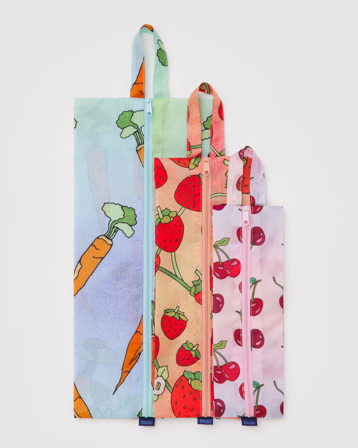 Baggu 3D Zip Set - Carrots & Berries - Proper
