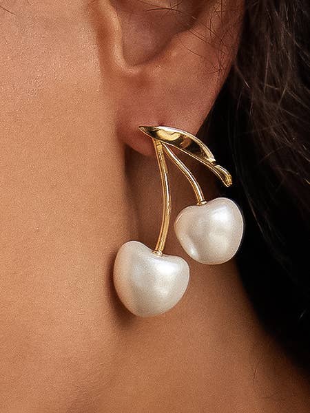 Chérie Pearl Cherry Earrings