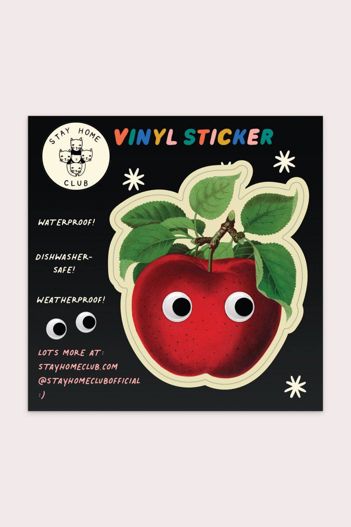 Googly Apple Vinyl Sticker - Proper
