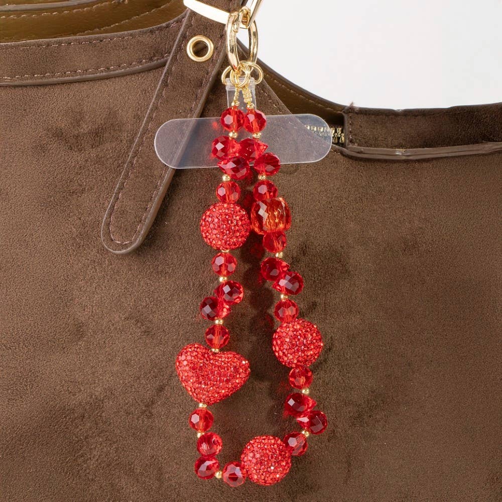 Pave Crystal Hearts Bag Charm - Proper