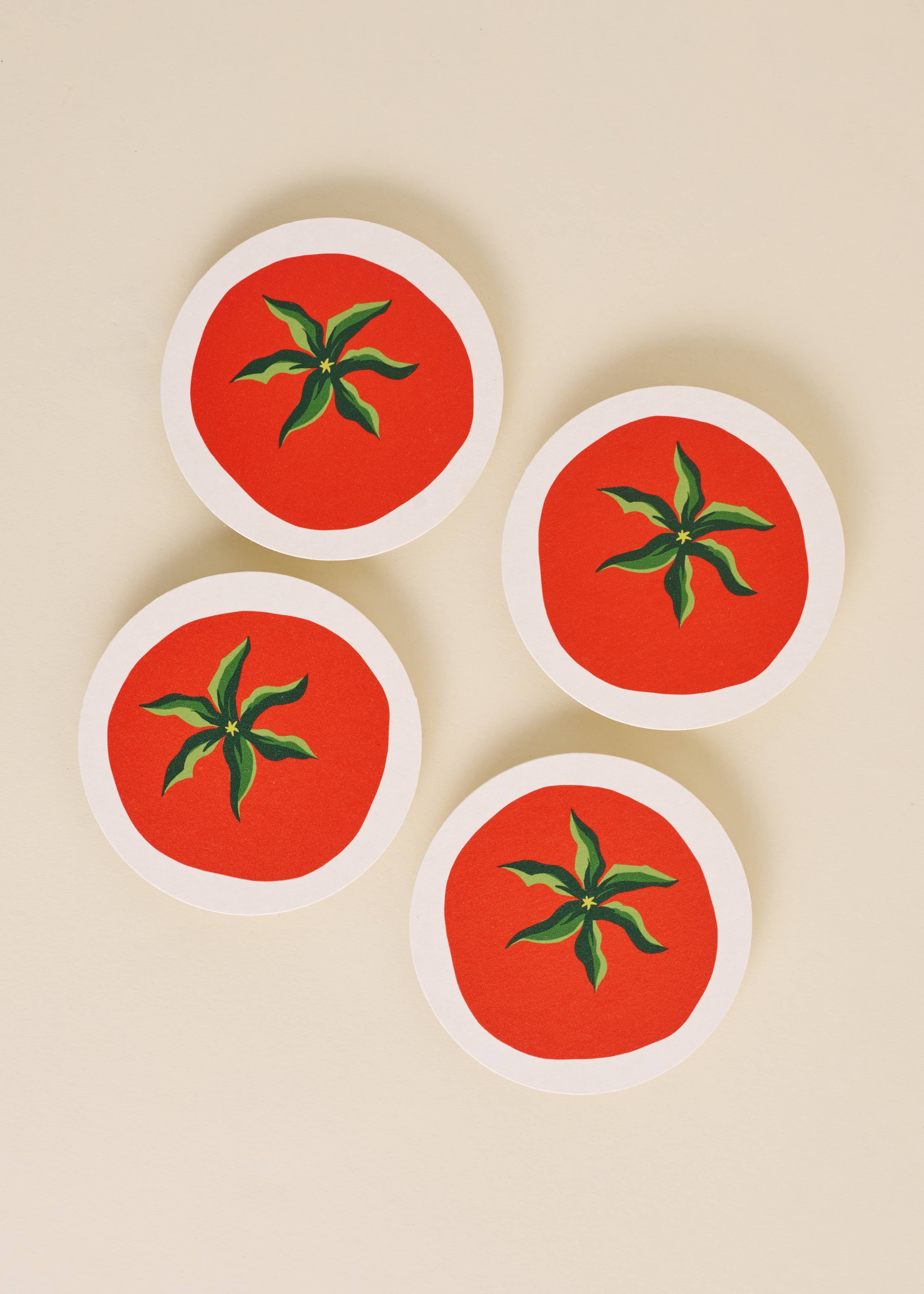 Tomato Coasters - Set of Four - Proper
