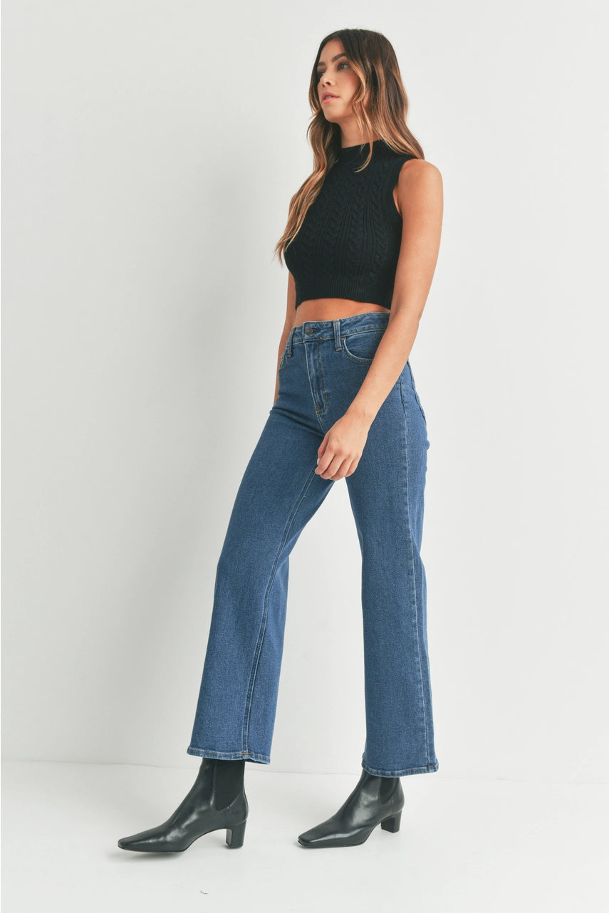 High Rise Full Length Straight Jeans - Proper