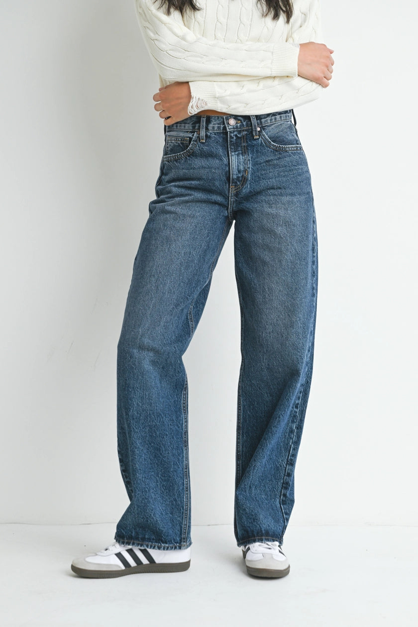 Dark Denim Relaxed Straight Jeans