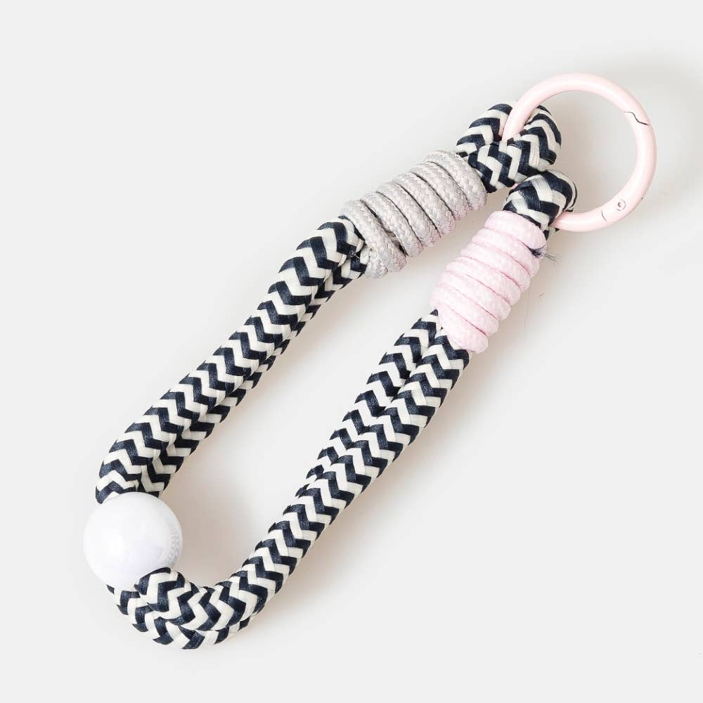 Chevron Pattern Bungee Corda And Bead Bag Charm - Proper