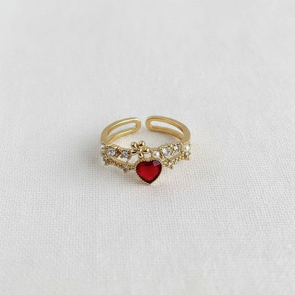 Heart-Shaped Gemstone Ring