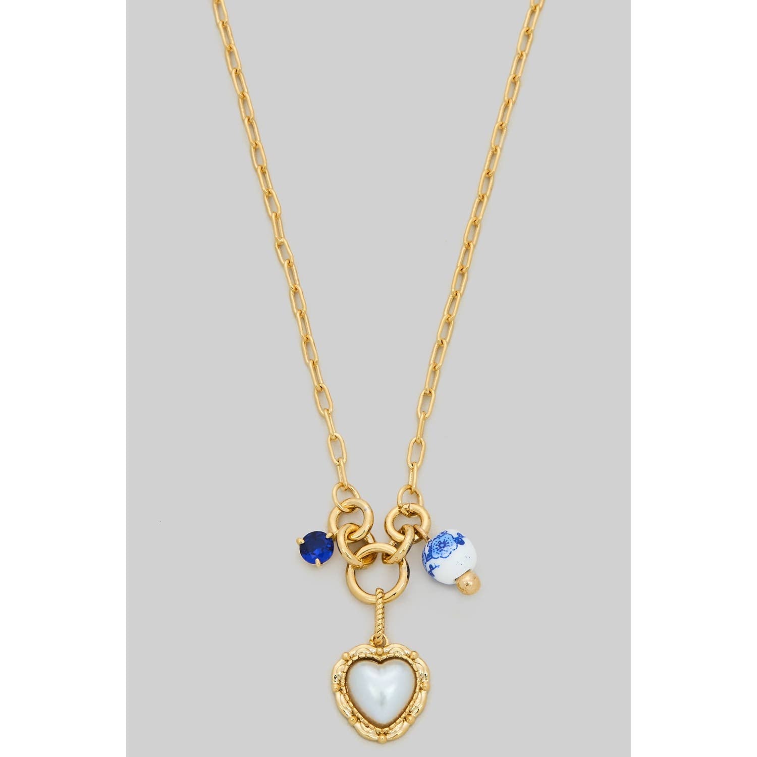 Bead & Pearl Heart Necklace - Proper