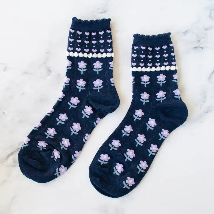 Daisy Heart Socks - Proper