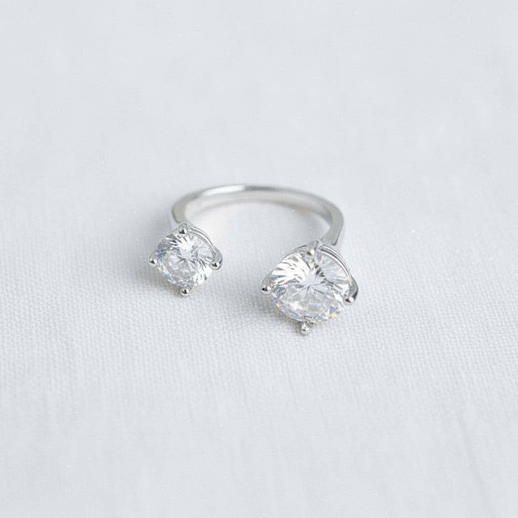 Sparkling Dual Cubic Zirconia Ring