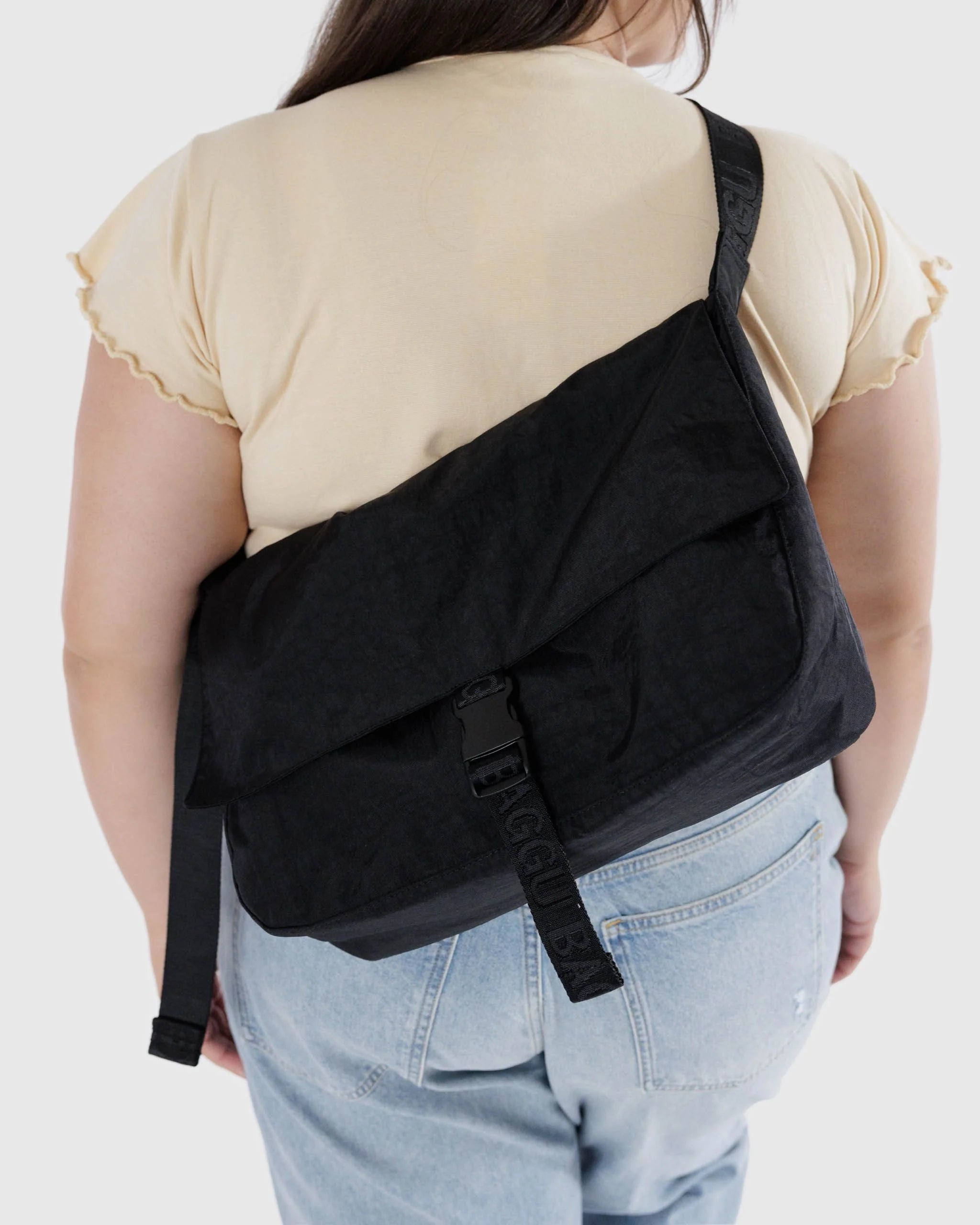 Baggu Nylon Messenger Bag - Black - Proper