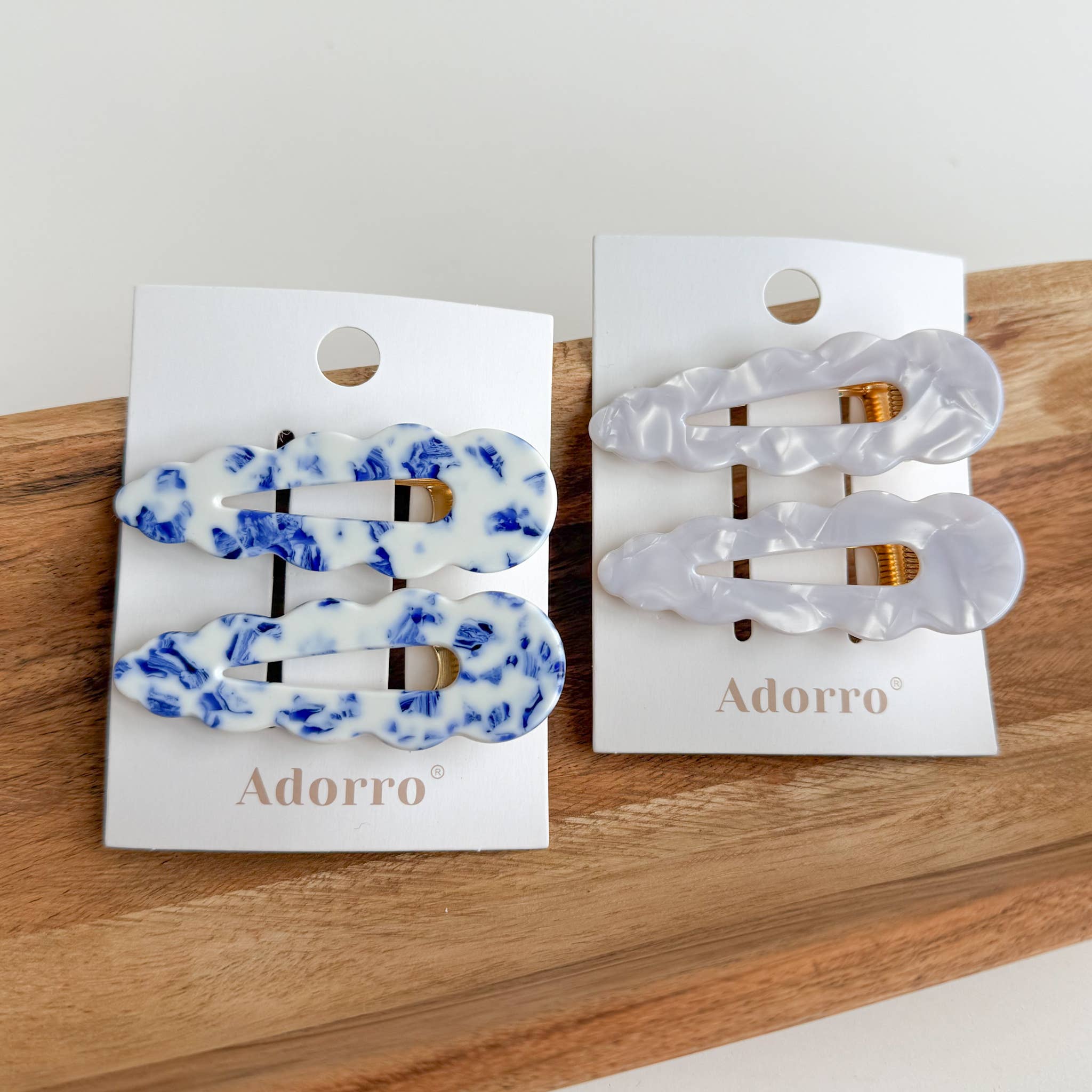 Scalloped Barrette Hair Clip (Set of 2)