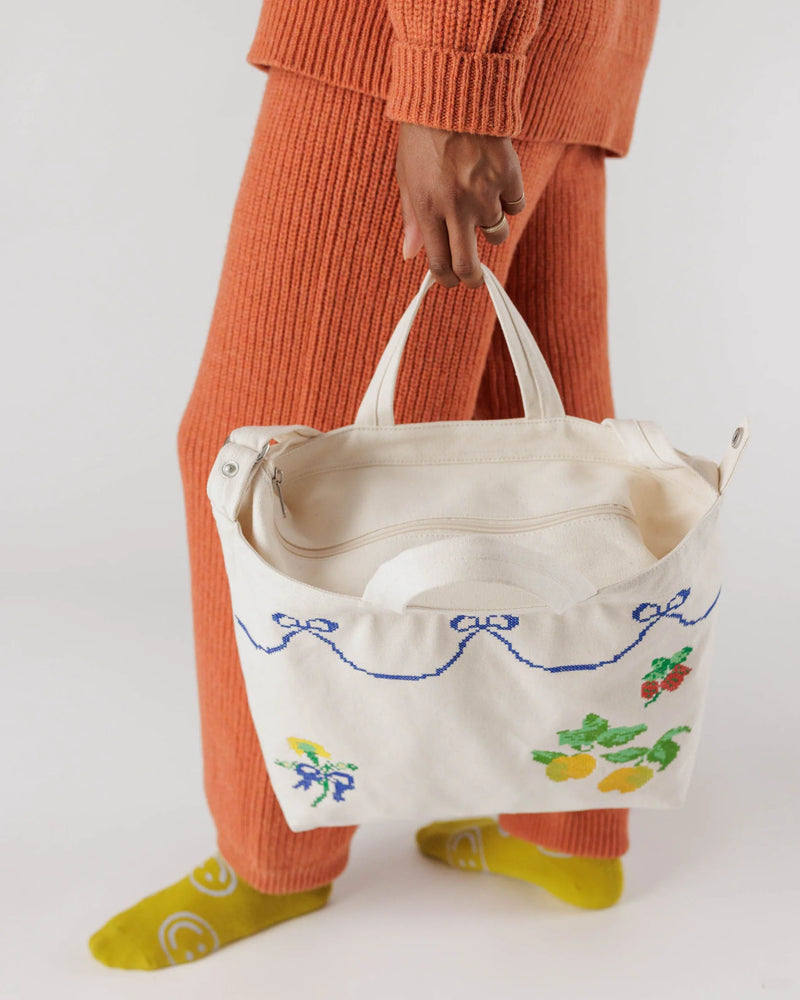 Zip Horizontal Baggu Duck Bag - Cross Stitch - Proper