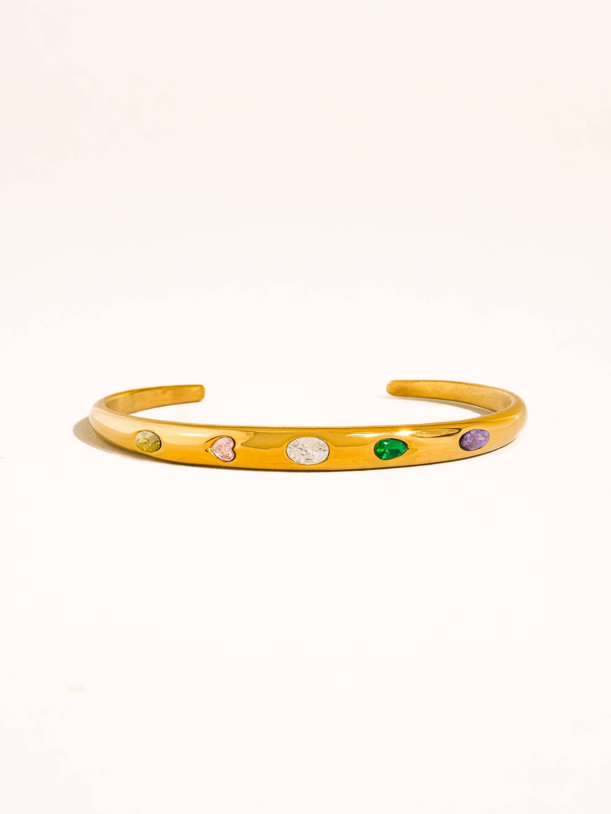 Juneau 18K Gold Non-Tarnish Multicolor CZ Bangle - Proper