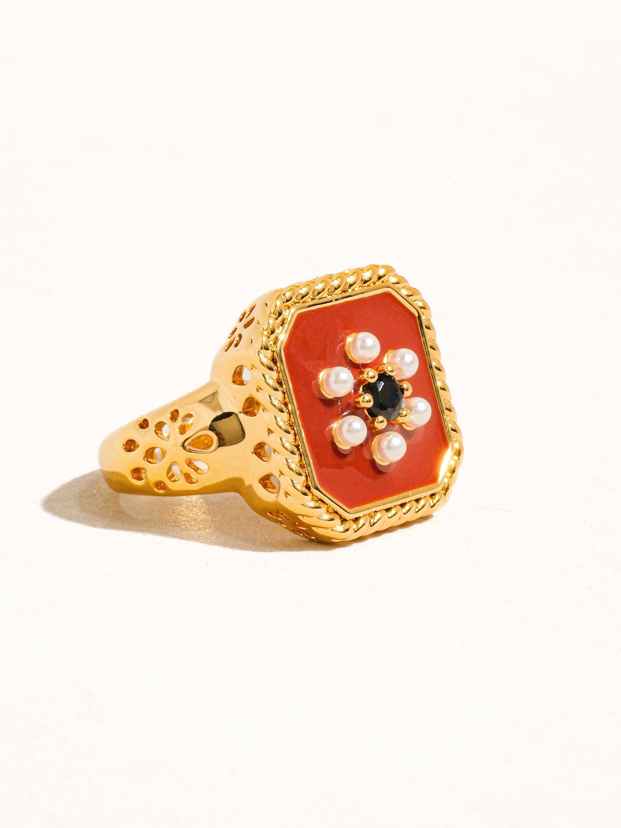 Red Enamel Ring
