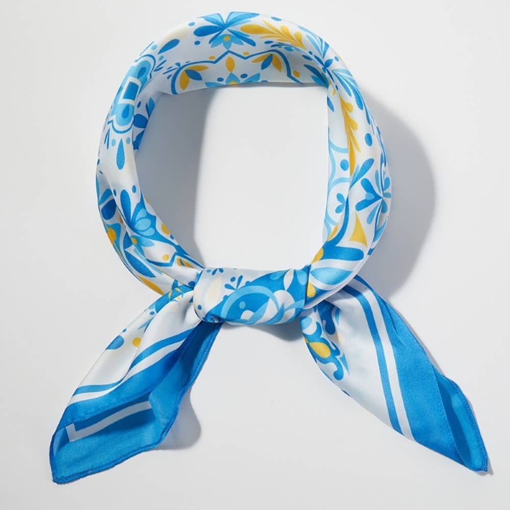 Mosaic Tiles Print Square Bandana Scarf - Proper