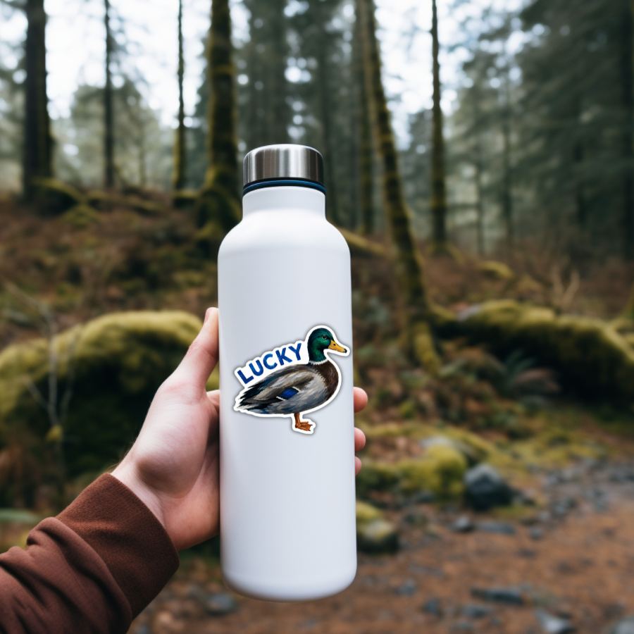 Lucky Mallard Duck Sticker