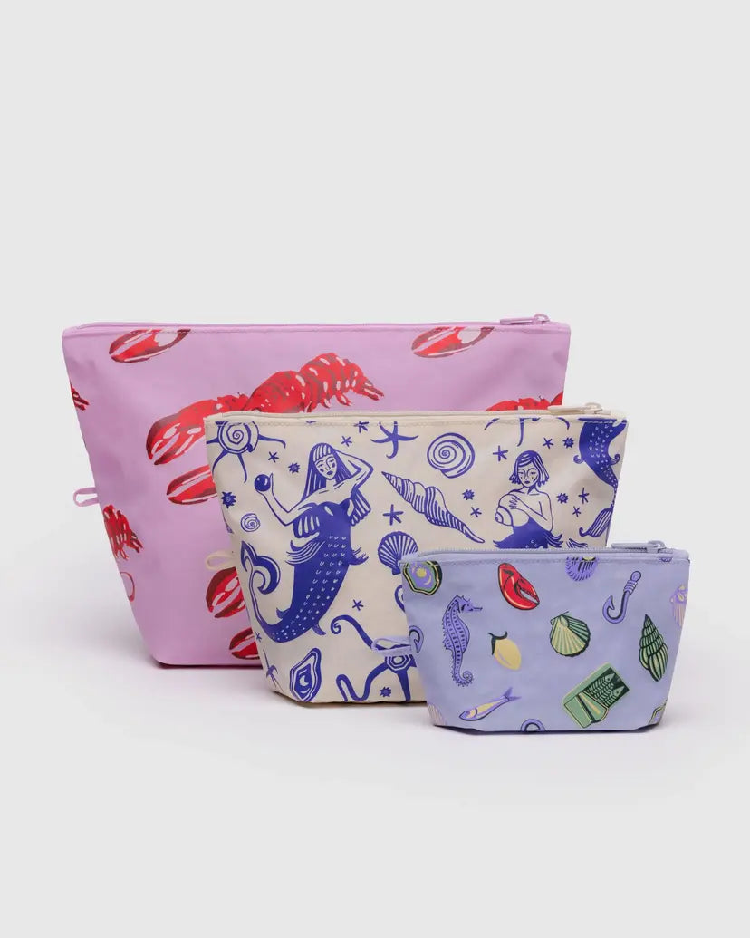 Baggu Go Pouch Set - Sea Creatures