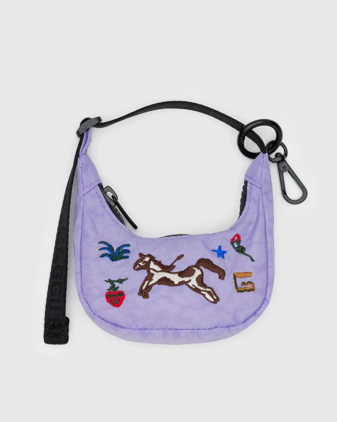 Crescent Bag Charm -  Embroidered Pony - Proper