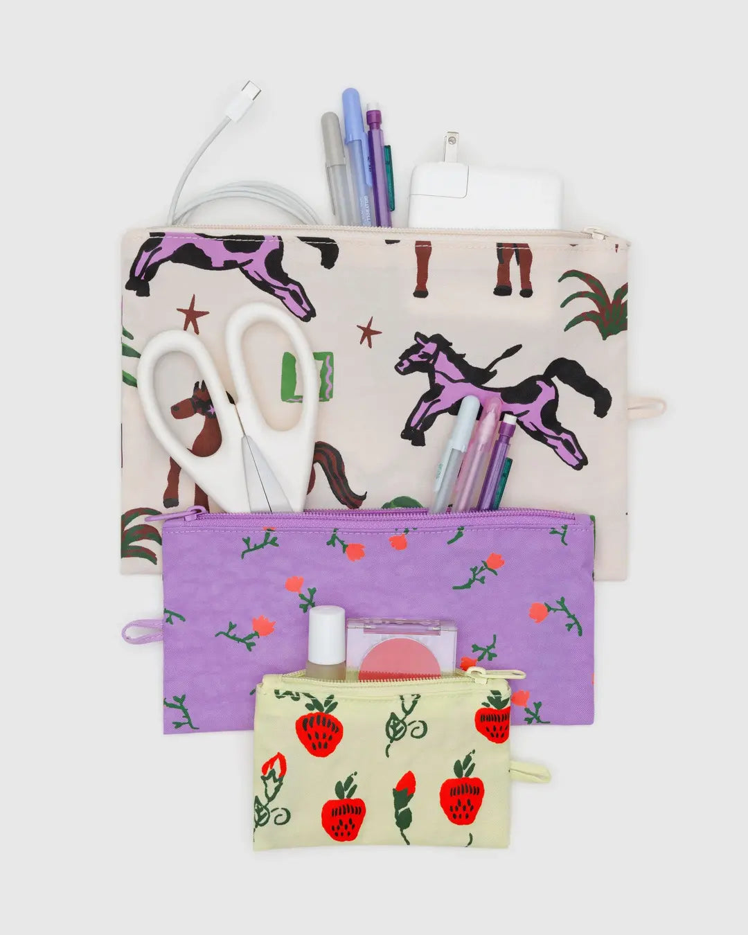 Baggu Flat Pouch Set - Painted Prairie - Proper