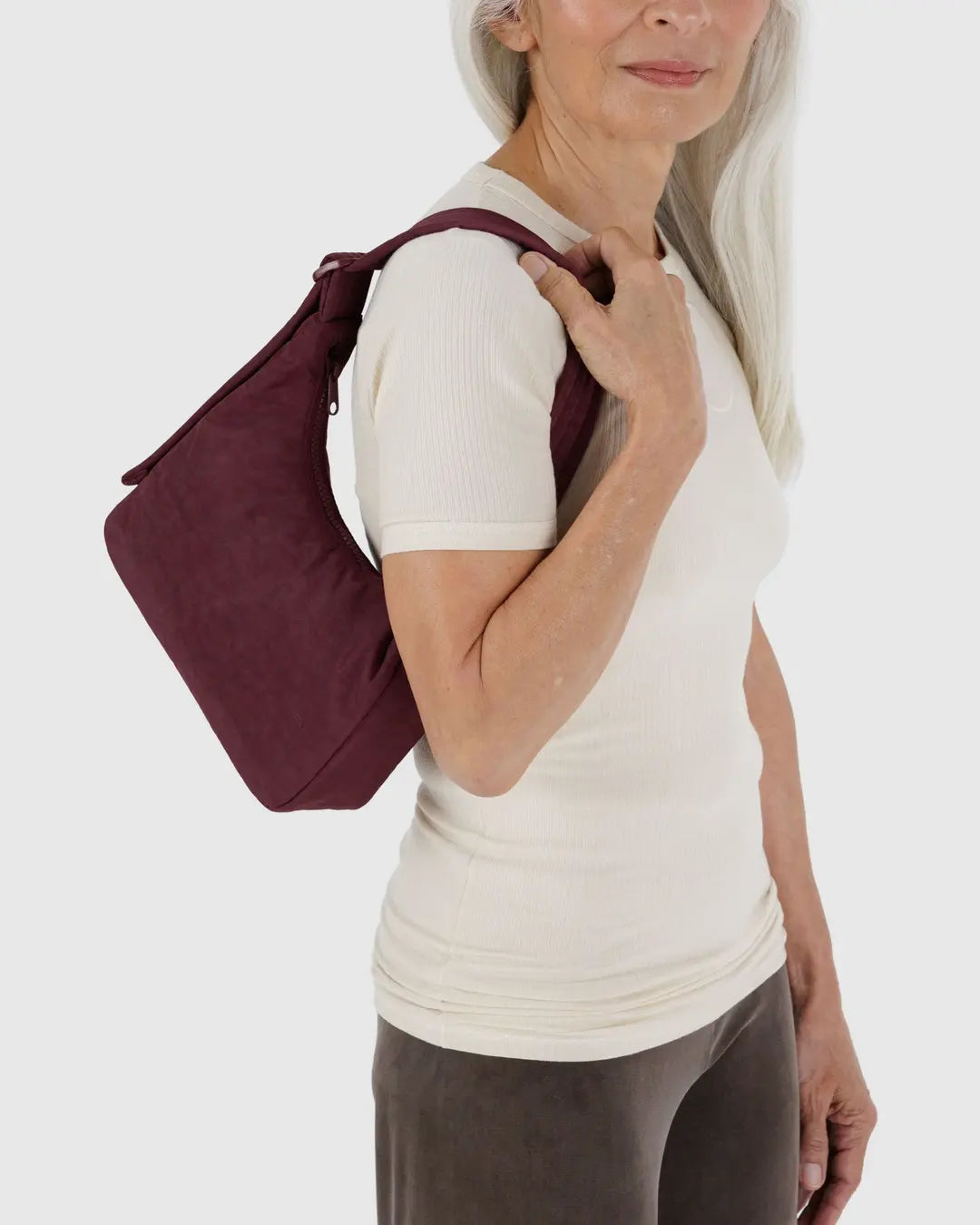 Baggu Mini Nylon Shoulder Bag - Mahogany - Proper