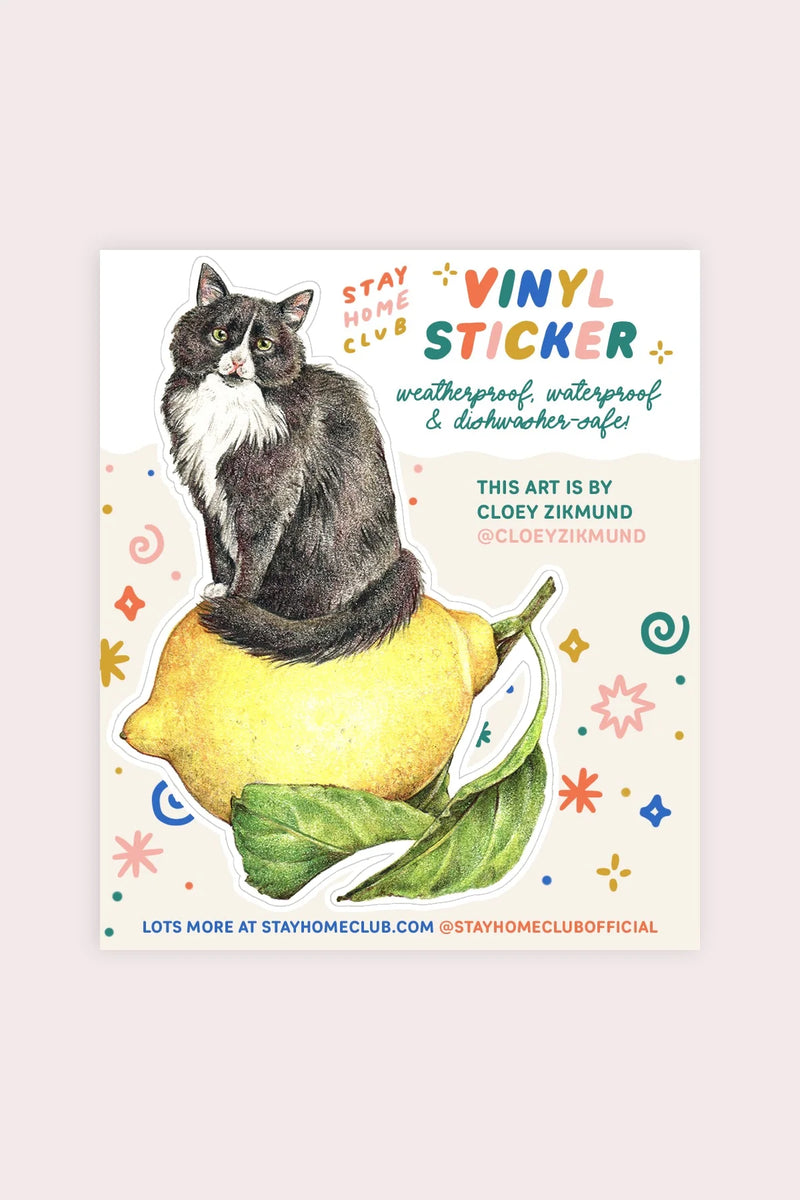Lemon Cat Vinyl Sticker - Proper